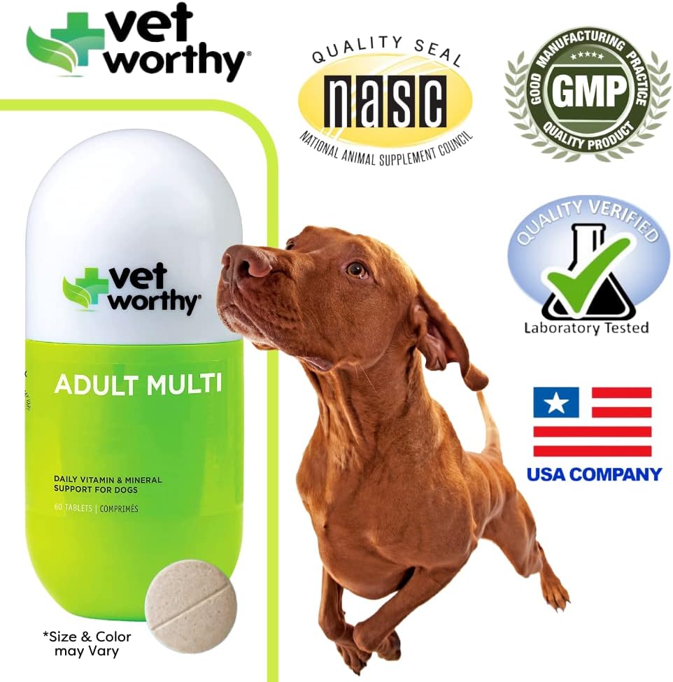 Vet Worthy Adult Multi Vitamins for Dogs, 60 Tablets (Liver Flavour) - görsel 6