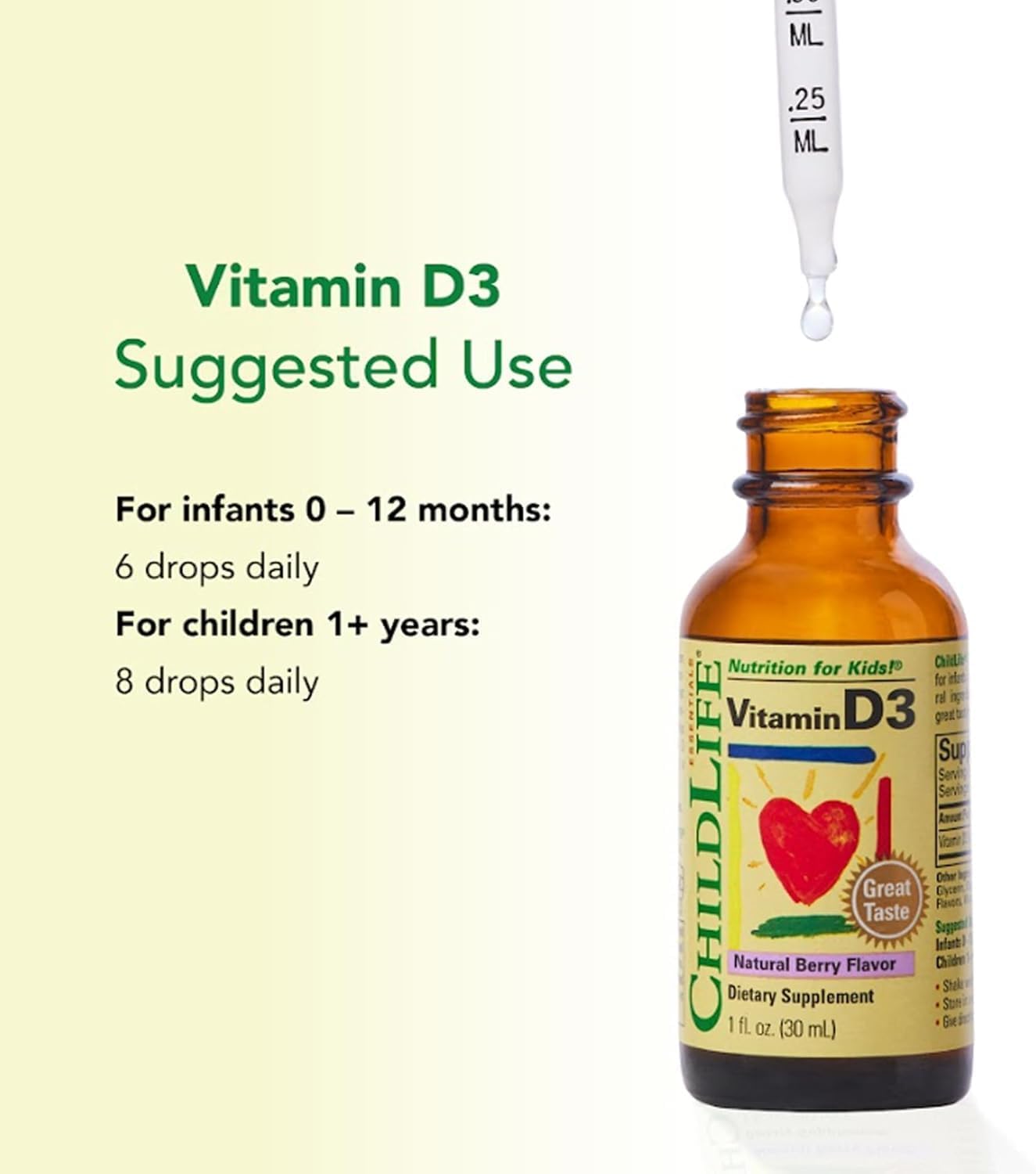 ChildLife Essentials Vitamin D3 Mixed Berry, 1 oz - görsel 7