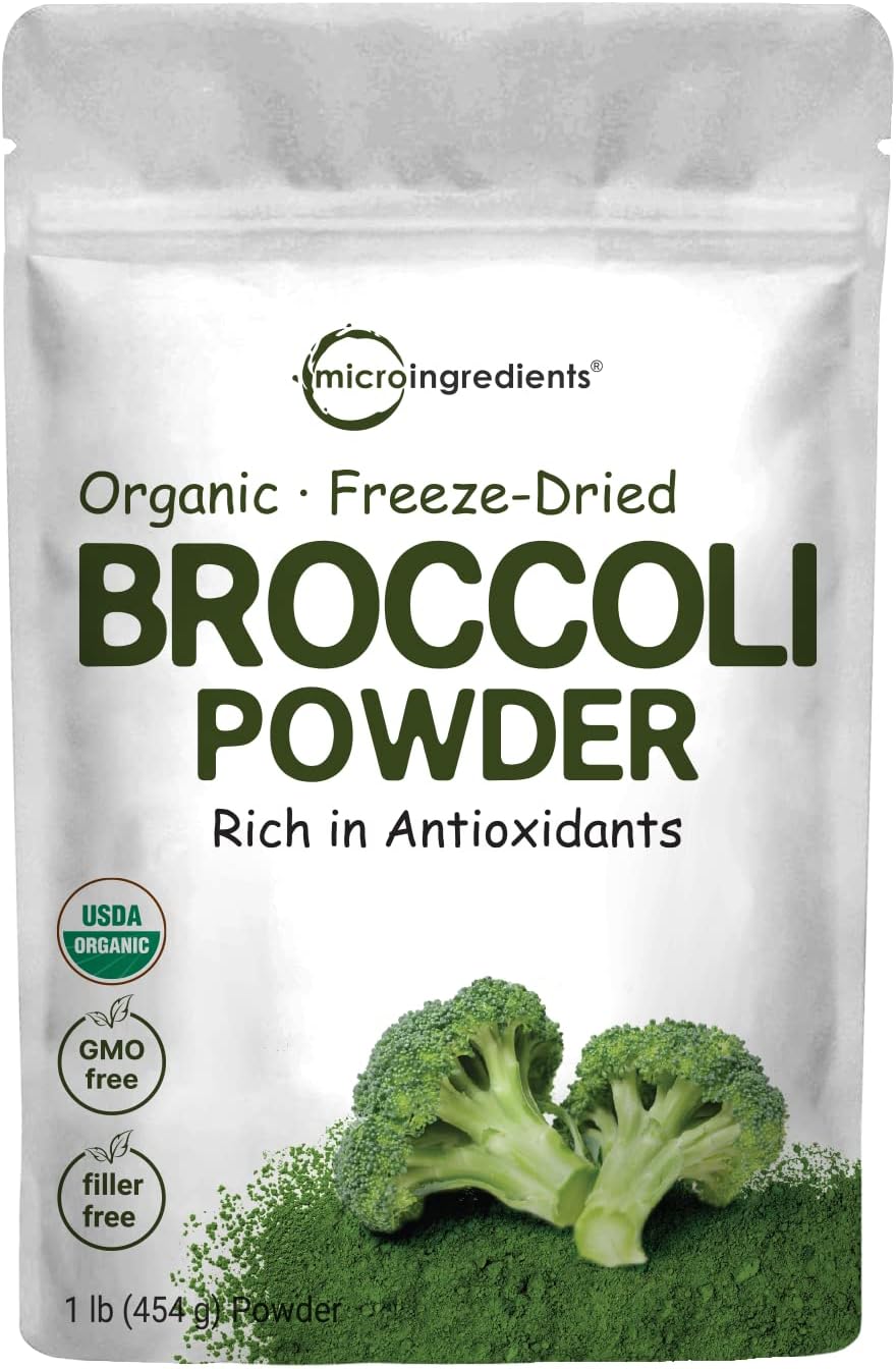 Micro Ingredients Organic Broccoli Powder, 454g | Raw Broccoli Powder | for Smoothies, Drinks & Recipes | USDA Organic, Non-GMO, Gluten-free, Vegan Friendly - görsel 1