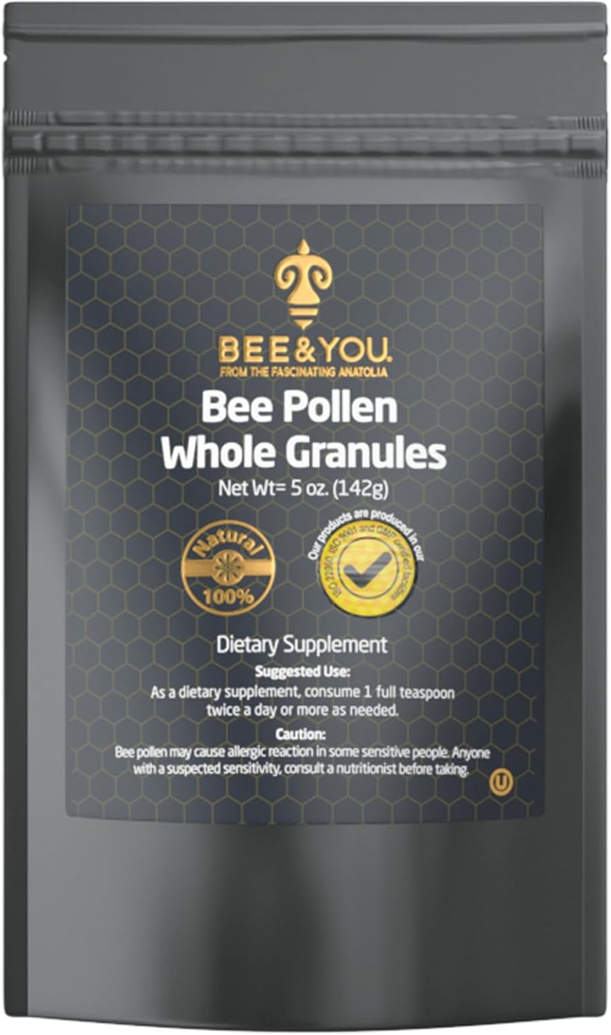 BEE and You Bee Pollen Granules, 142 g - 100% Pure Natural Supplement - görsel 1