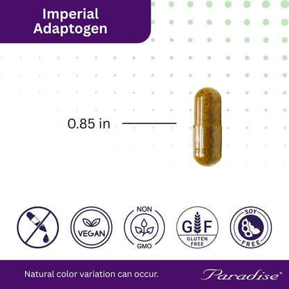 Paradise Herbs Imperial Adaptogens – Stress Support, Focus & Energy – 60 Vegetarian Capsules