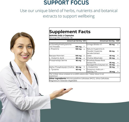 Neural-L Natural Brain Support Supplement – 60 Capsules