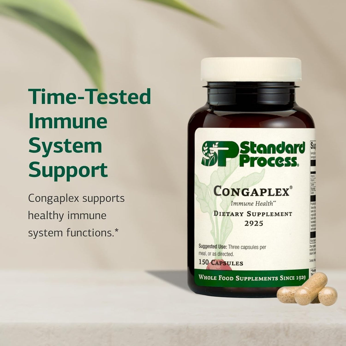 Standard Process Congaplex – Thymus Gland Support Food Supplement with Vitamin C, Vitamin A and Magnesium – 150 Capsules - görsel 3