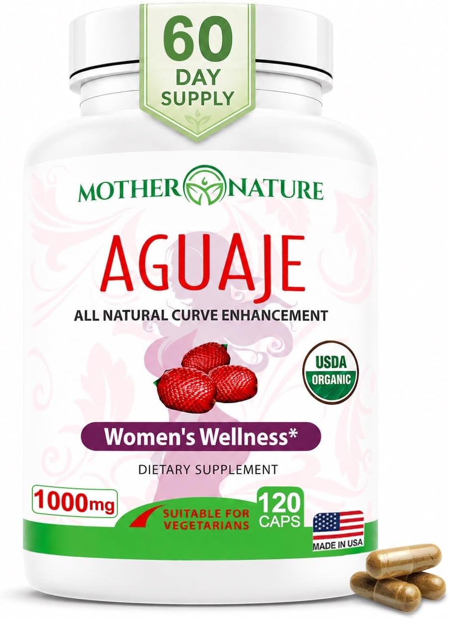 MNO Aguaje Curves Capsules for Women – 1000mg with Red Maca & Black Cohosh | Vegan, Non-GMO, Gluten-Free | 120ct - görsel 1
