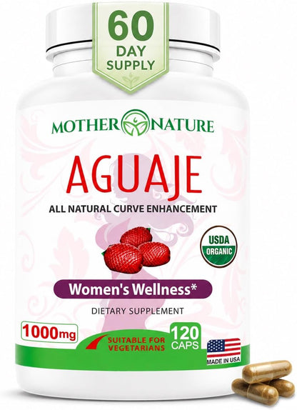 MNO Aguaje Curves Capsules for Women – 1000mg with Red Maca & Black Cohosh | Vegan, Non-GMO, Gluten-Free | 120ct