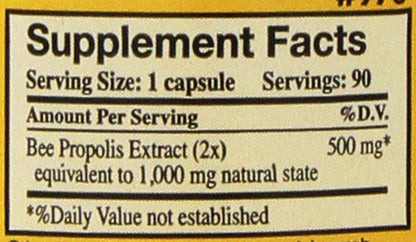 Raw Unprocessed Propolis 1000mg - Y.S. Organic Bee Farms (90 Capsules, Pack of 2)