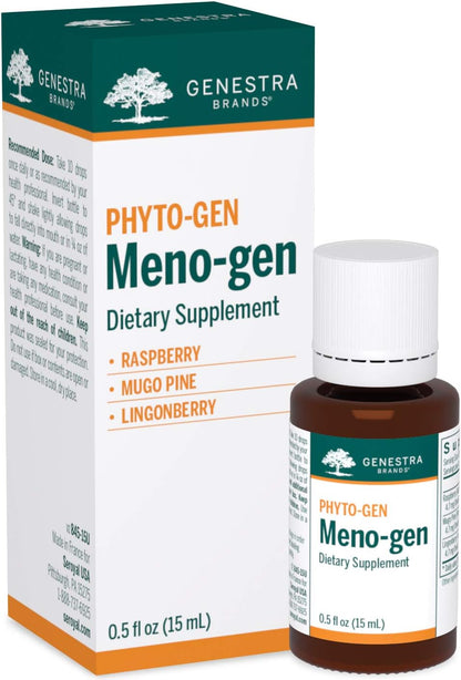 Genestra Brands Meno-gen | Raspberry, Mugo Pine, and Lingonberry Herbal Supplement | 15 ml