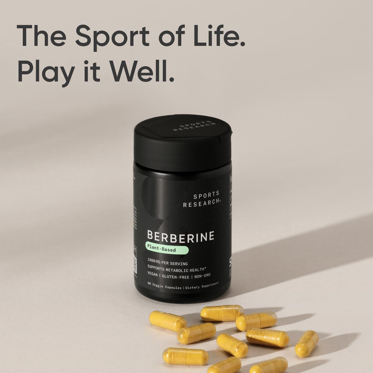 Sports Research Berberine - Herbal Ayurvedic Metabolic Support - 1000 mg - 60 Capsules - Vegan, Gluten-Free, Non-GMO - görsel 7