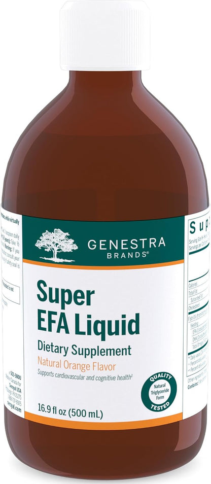 Genestra Brands Super EFA Liquid – DHA Omega-3 Supplement for Cardiovascular & Brain Health, Natural Orange Flavour, 200 ml