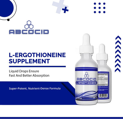 L-Ergothioneine Liquid Supplement 490 mg, 120 ml Liquid, 240 Servings, Made in USA, Quick Absorption, Quality Potent Ingredients, Non-GMO, GMP Certified, Cruelty-Free