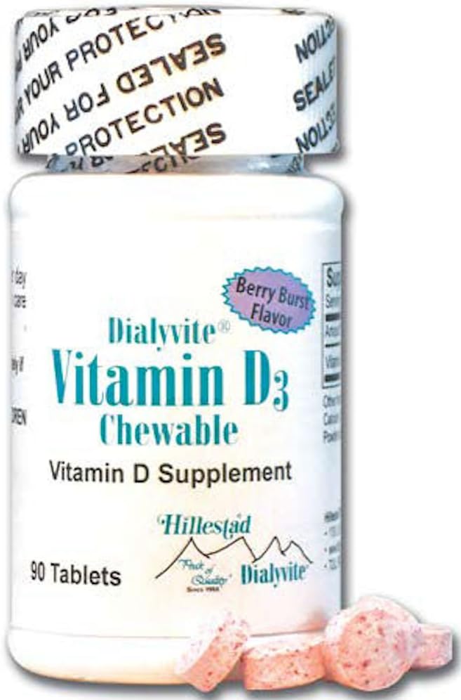 Dialyvite Vitamin D3 Chewable Food Supplement (2,000 IU) - Berry Burst Flavour - 90 Tablets - görsel 2