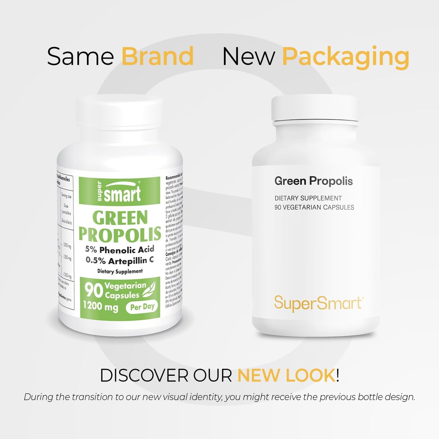 Supersmart - Green Propolis Supplement 1200mg per Day (Patented) - Natural Green Propolis Extract Brazil - Non-GM & Gluten-free - 90 Vegetarian Capsules - görsel 2