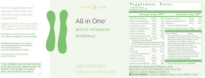 Holistic Health All in ONE Multivitamin and Mineral Supplement - 120 Capsules