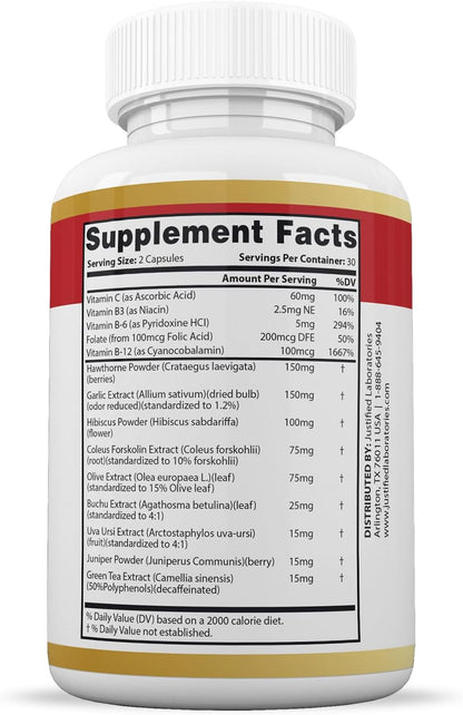 Justified Laboratories Blood Balance - 60 Capsules, Pack of 3 - Advanced Circulatory Support Formula with a Blend of Herbs & Vitamins - 90 Servings