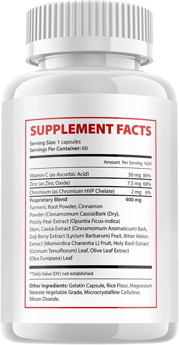 Glucovate Advanced Supplement - All Natural Formula - 3 Pack (180 Capsules) - görsel 6