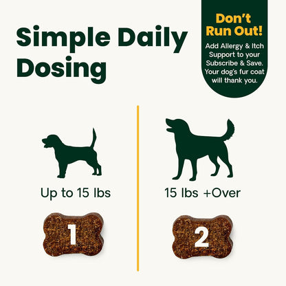VetriScience Allergy Plus Immune Support Supplement for Dogs, Duck Flavour, 75 Chews