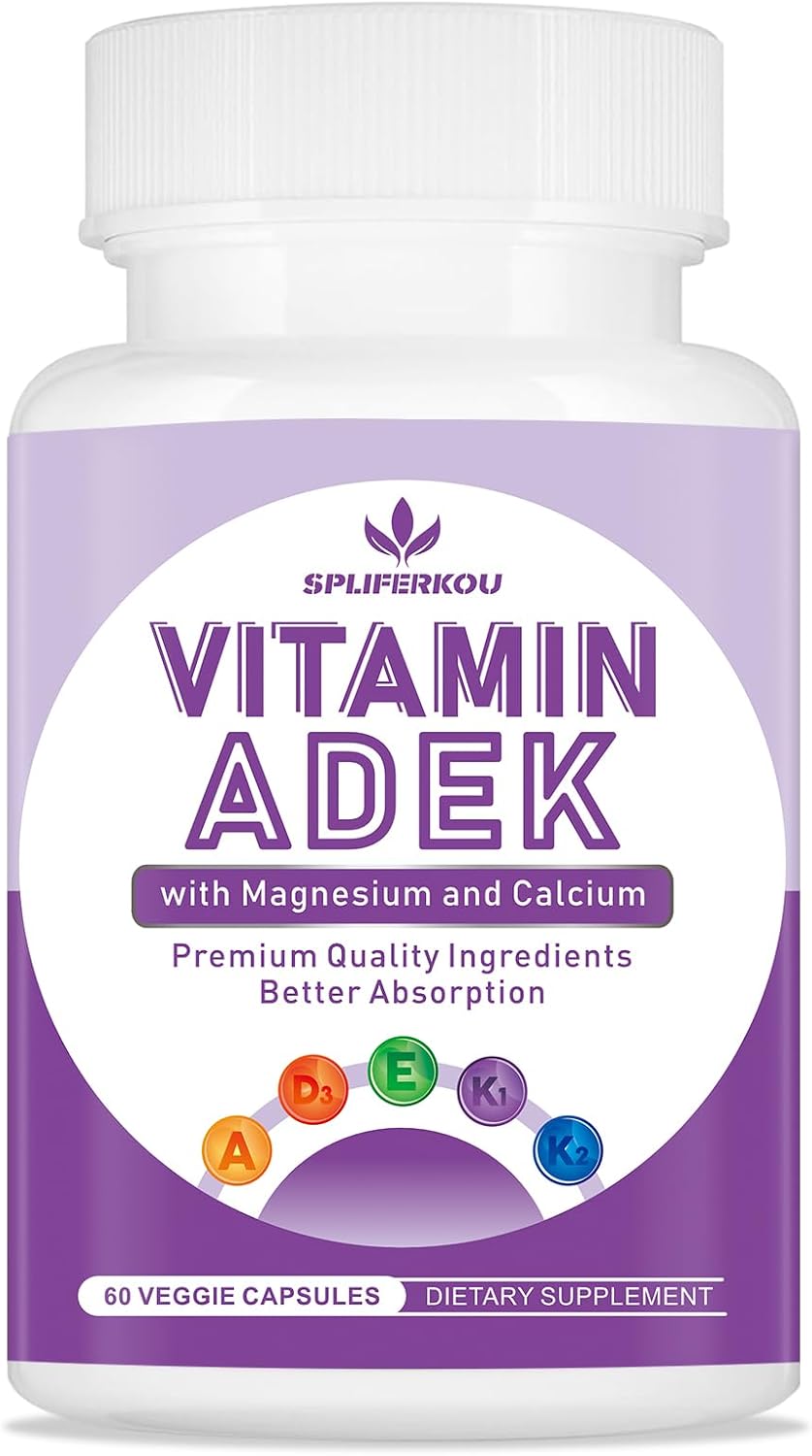 ADEK Vitamins Supplement – Vitamin A, D3, E, K1, K2 with Minerals & Antioxidants, 60 Capsules - görsel 1