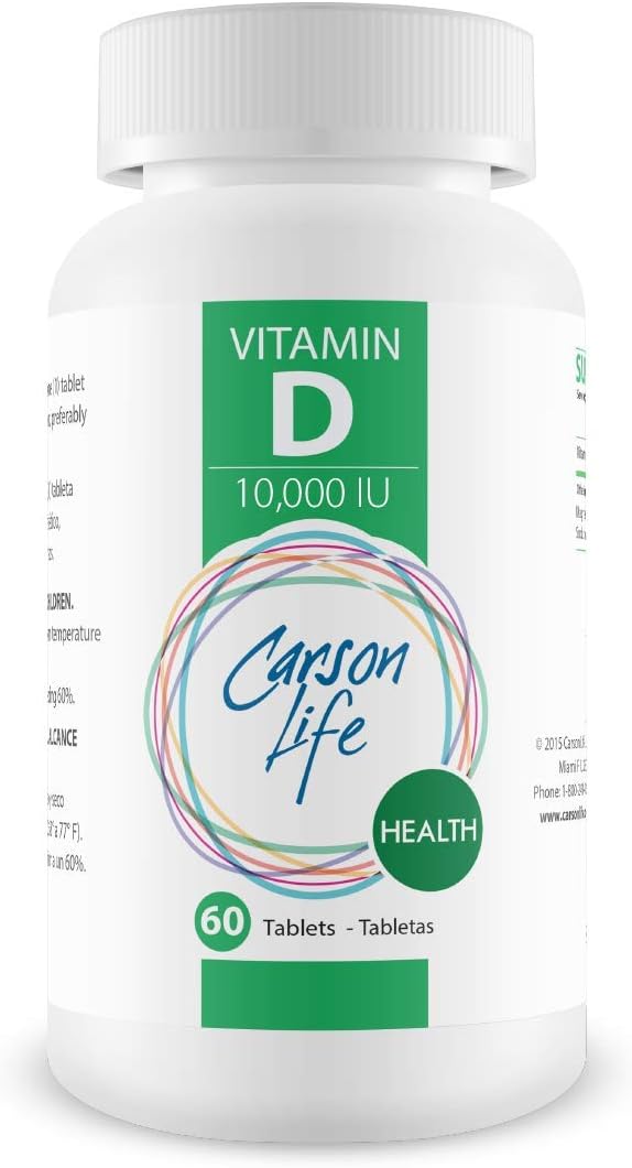 Carson Life Vitamin D 10,000 IU Tablets - 60 Tablets - görsel 1