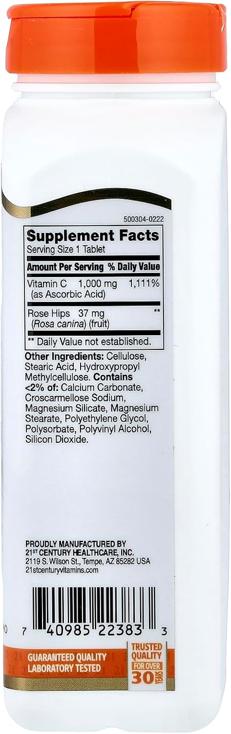 21st Century Natural C 1000 with Rose Hips Caplets, 110 Caplets - görsel 2