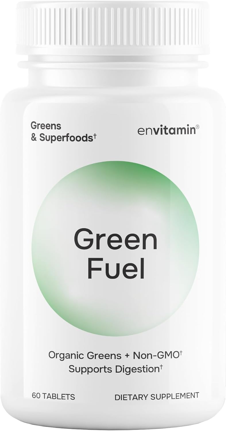 envitamin Green Fuel Organic Greens Tablets - Organic Greens, Fruit and Vegetable Blend - görsel 1