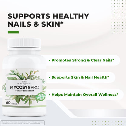 Mycosyn Pro - Natural Supplement with Vitamin C, Folate & Biotin | Non-GMO, Stimulant-Free | Made in the USA, GMP-Certified | 60 Capsules