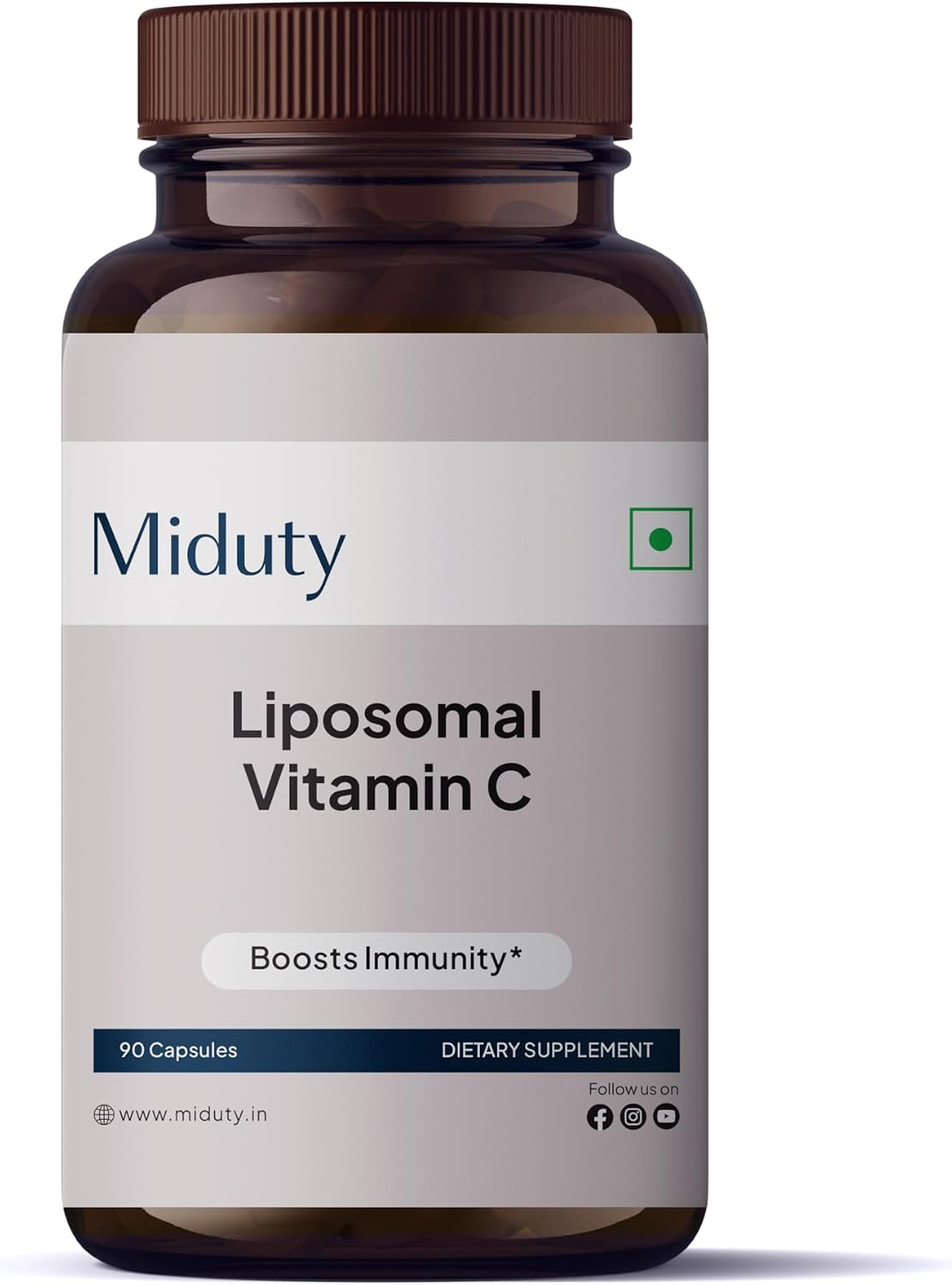 Miduty Liposomal Vitamin C - Gluten-free - Non-GM - 90 Capsules - görsel 1