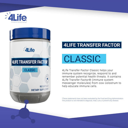 4Life Transfer Factor Classic with Colostrum – Immune Support, 90 Veggie Capsules