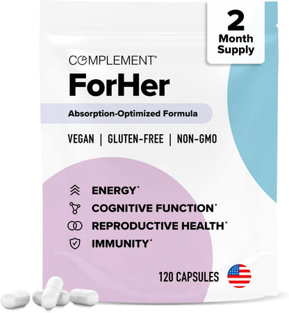 COMPLEMENT ForHer Women’s Multivitamin with Inositol - For Hormone Support & Immunity (120 Capsules)