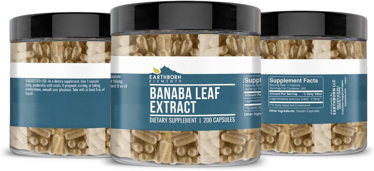 Earthborn Elements Banaba Leaf Extract – 200 Capsules, Pure & Undiluted - görsel 4