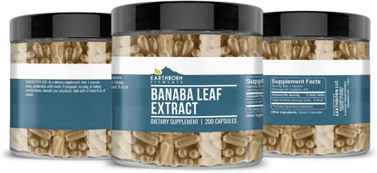 Earthborn Elements Banaba Leaf Extract – 200 Capsules, Pure & Undiluted