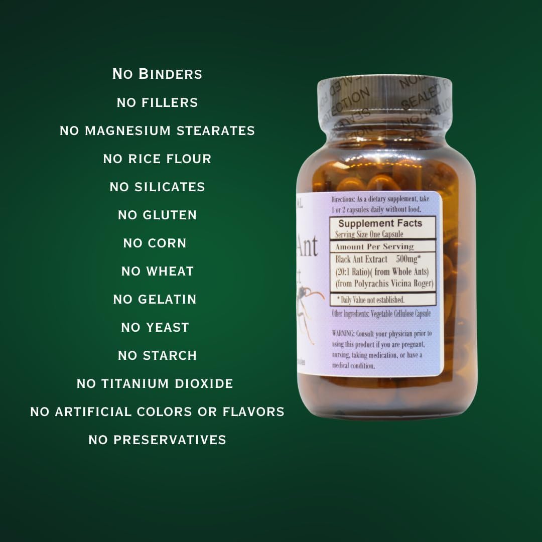 Barlowe's Herbal Elixirs Mountain Ant Extract | 20:1 Extract | 500 mg | 60 Vegan Capsules - görsel 4