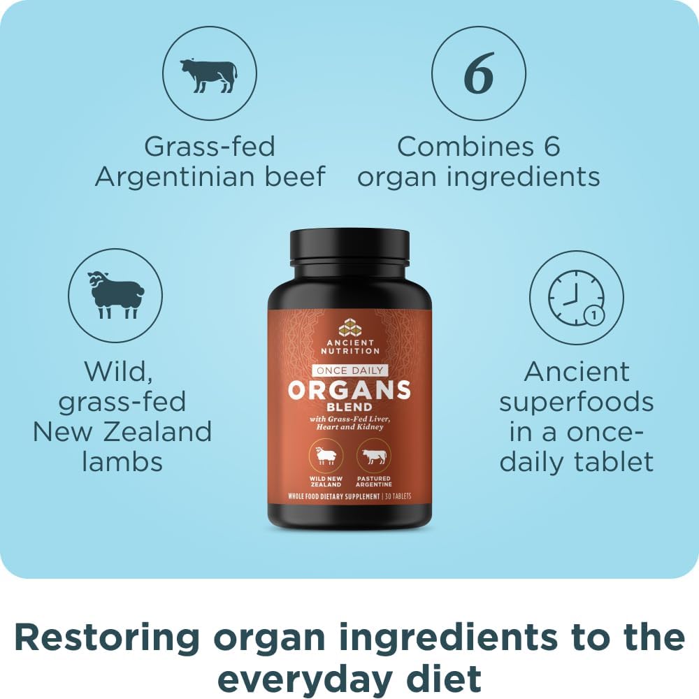 Ancient Nutrition Organ Supplements – Once Daily Grass-Fed and Wild Organ Complex, 30 Capsules - görsel 2