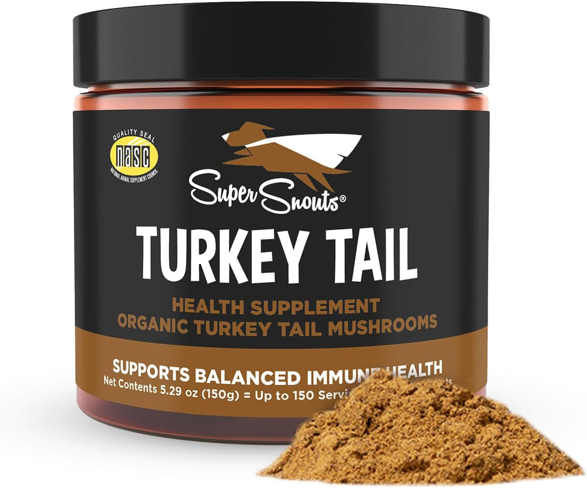 Turkey Tail Mushroom Supplement Powder for Dogs & Cats (150 g) - Organic, Made in USA Antioxidant & Inflammation Support, Immune Support - görsel 1