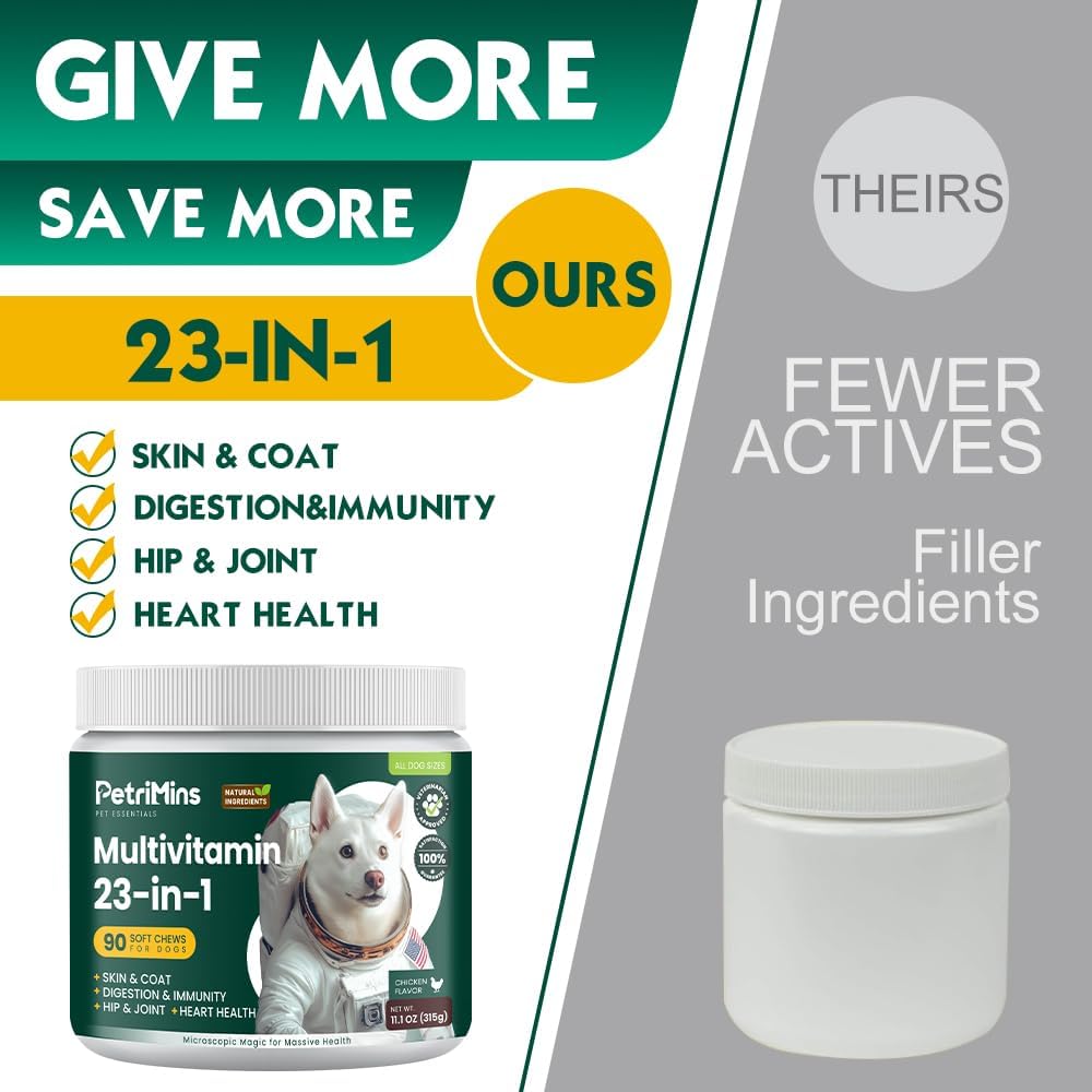 PetriMins 23-in-1 Dog Multivitamin Supplements, 90 Chicken Chews - görsel 5