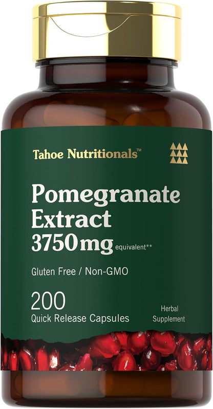 Pomegranate Extract | 200 Capsules | Non-GMO, Gluten-free Food Supplement