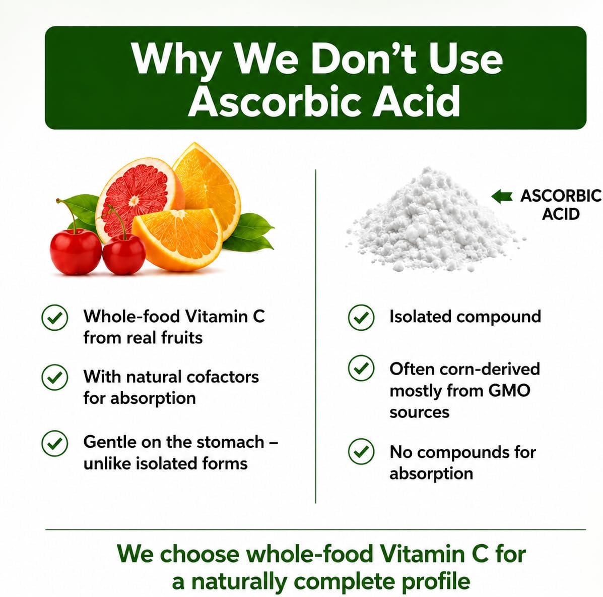 Natural Vitamin C from Organic Acerola Cherry - Enhanced Absorption - with Garlic Ginger & Citrus Bioflavonoids - Immune System & Collagen Booster - Anti-Ageing Skin Vitamins - görsel 10