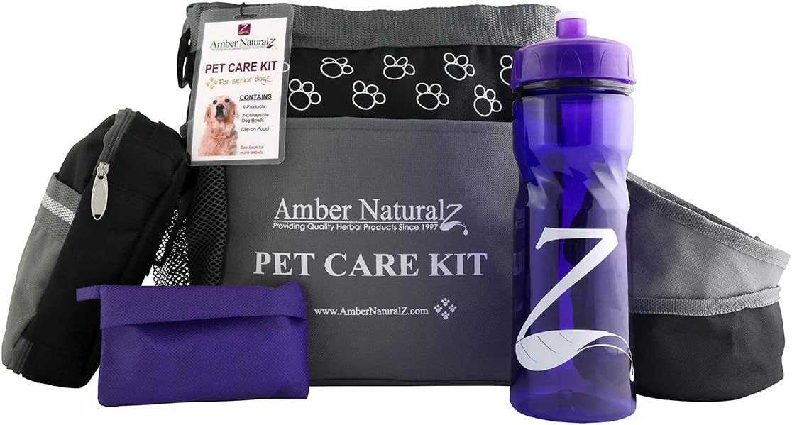 Amber NaturalZ Pet Care Kit for Older Dogs with Herbal Supplements and Accessories - görsel 1