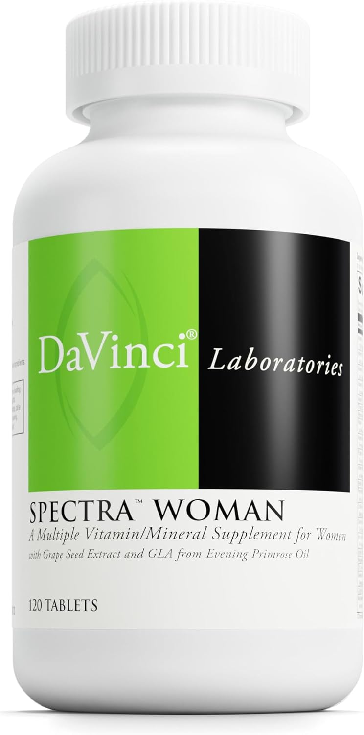 DaVinci Labs Spectra Woman - Food Supplement with Vitamins, Minerals, Calcium, Beta Carotene, L-Cysteine, Grape Seed Extract - 120 Tablets - görsel 1