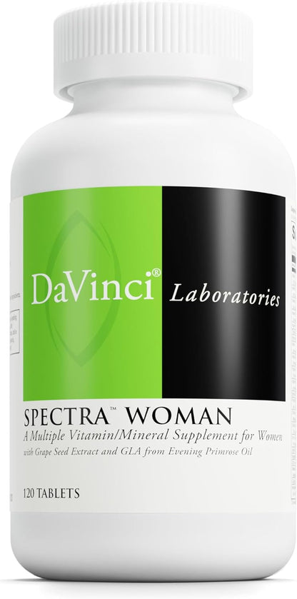 DaVinci Labs Spectra Woman - Food Supplement to Support Bone Health and Women's Needs - with Vitamins, Minerals, Calcium, Beta Carotene, L-Cysteine, Grape Seed Extract, and More - 240 Tablets
