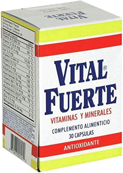 Vital Fuerte, Vitamins and Minerals Food Supplement, 30 Capsules
