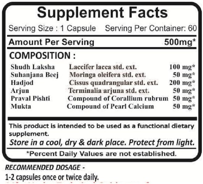 Planet Ayurveda Bone Support, 500 mg Veg Capsules (2 Bottles) - görsel 4