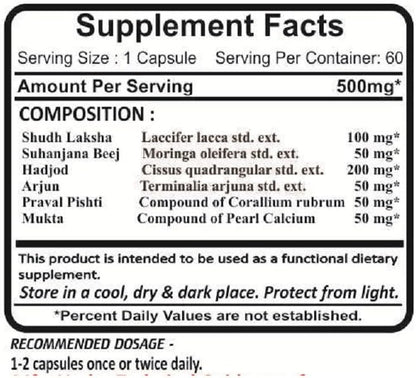 Planet Ayurveda Bone Support, 500 mg Veg Capsules (2 Bottles)