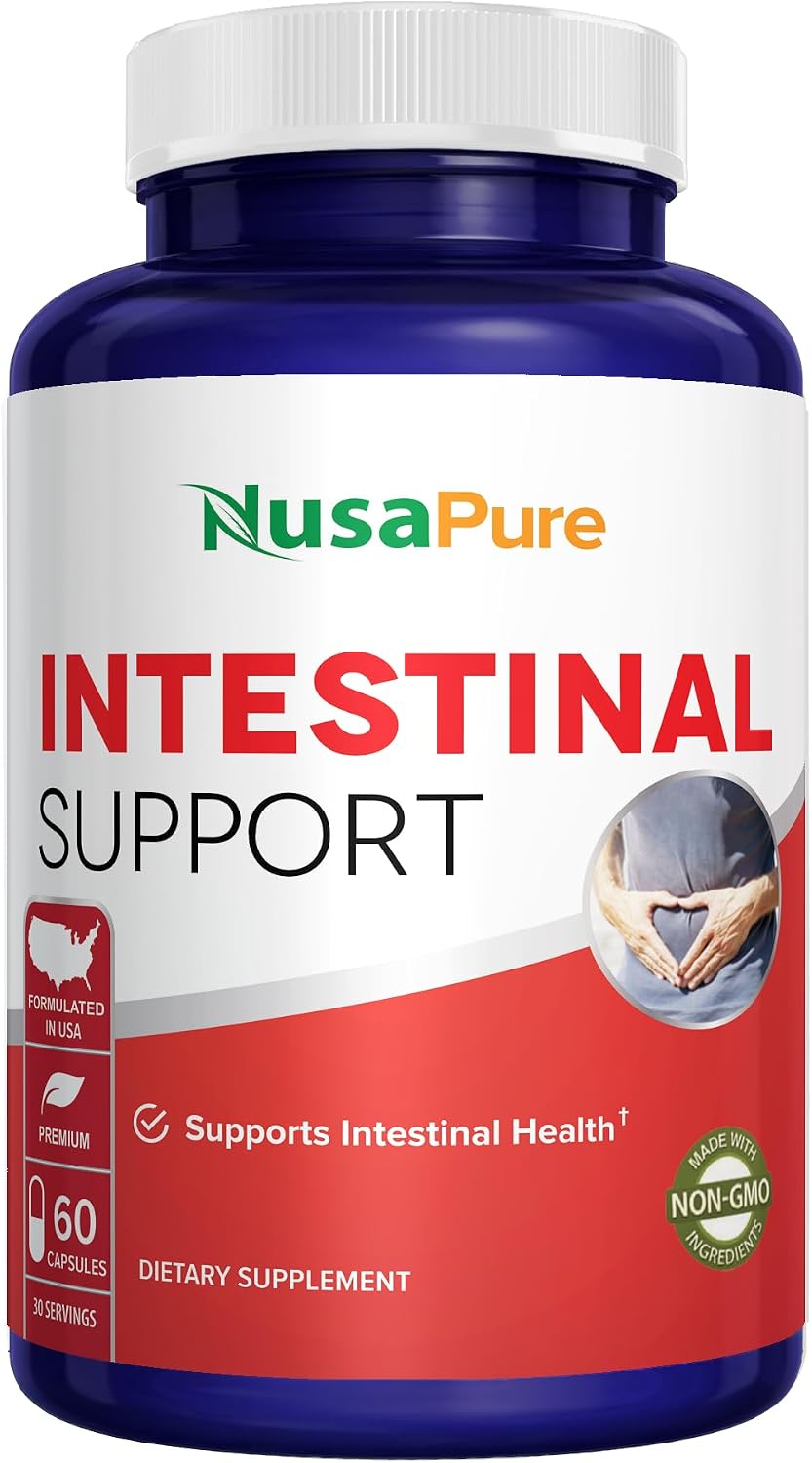 NusaPure Intestinal Support for Humans - Non-GMO, Wormwood, Garlic, Black Walnut Hull, 60 Capsules - görsel 1