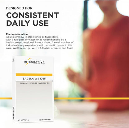 Integrative Therapeutics Lavela WS 1265 - Silexan Food Supplement for Sleep & Stress Support* - Lavender Essential Oil - 60 Softgels