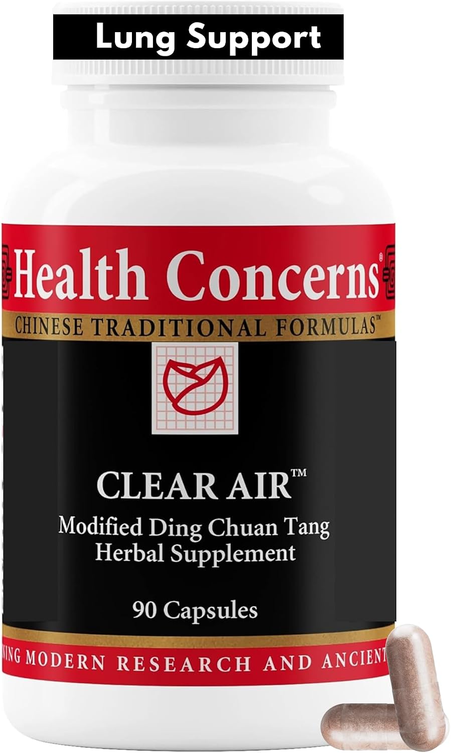 Health Concerns Clear Air - Cough & Phlegm Support Supplement - 90 Capsules - görsel 1