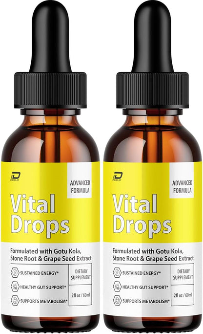 Vital Drops Healthy Formula – Extra Strength Liquid Food Supplement, 2-Pack (2-Month Supply)