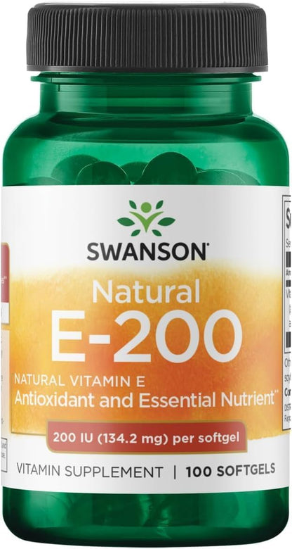 Swanson Natural Vitamin E - 200 IU, 100 Softgels