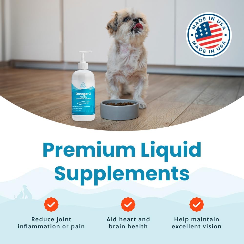 Wild-Caught Omega-3 Fish Oil for Dogs & Cats – Liquid EPA DHA Supplement for Skin, Coat, Joints & Heart, 473 ml - görsel 7