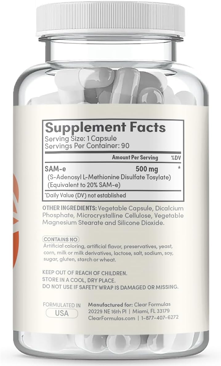 Extra Strength SAMe 500mg – S-Adenosyl-L-Methionine Supplement for Joint and Mood Support (90 Capsules) - görsel 9