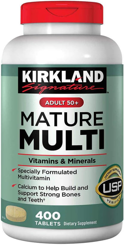 Kirkland Signature Adult 50+ Mature Multi Vitamins & Minerals, 400 Tablets (3-Pack)
